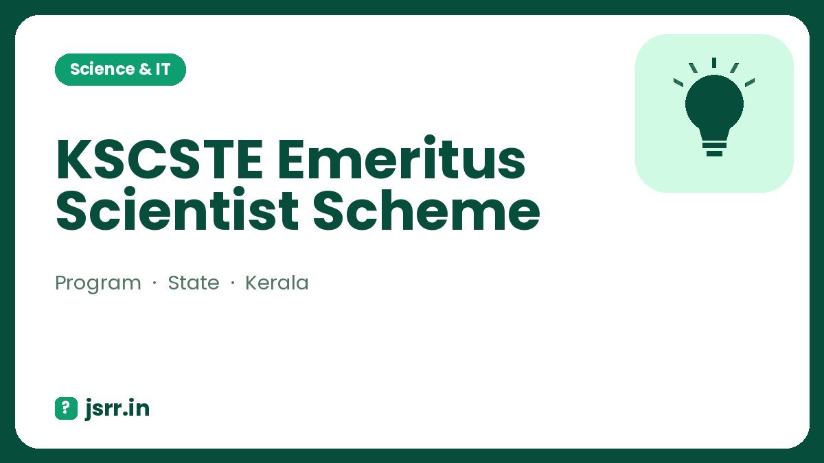 KSCSTE Emeritus Scientist Scheme