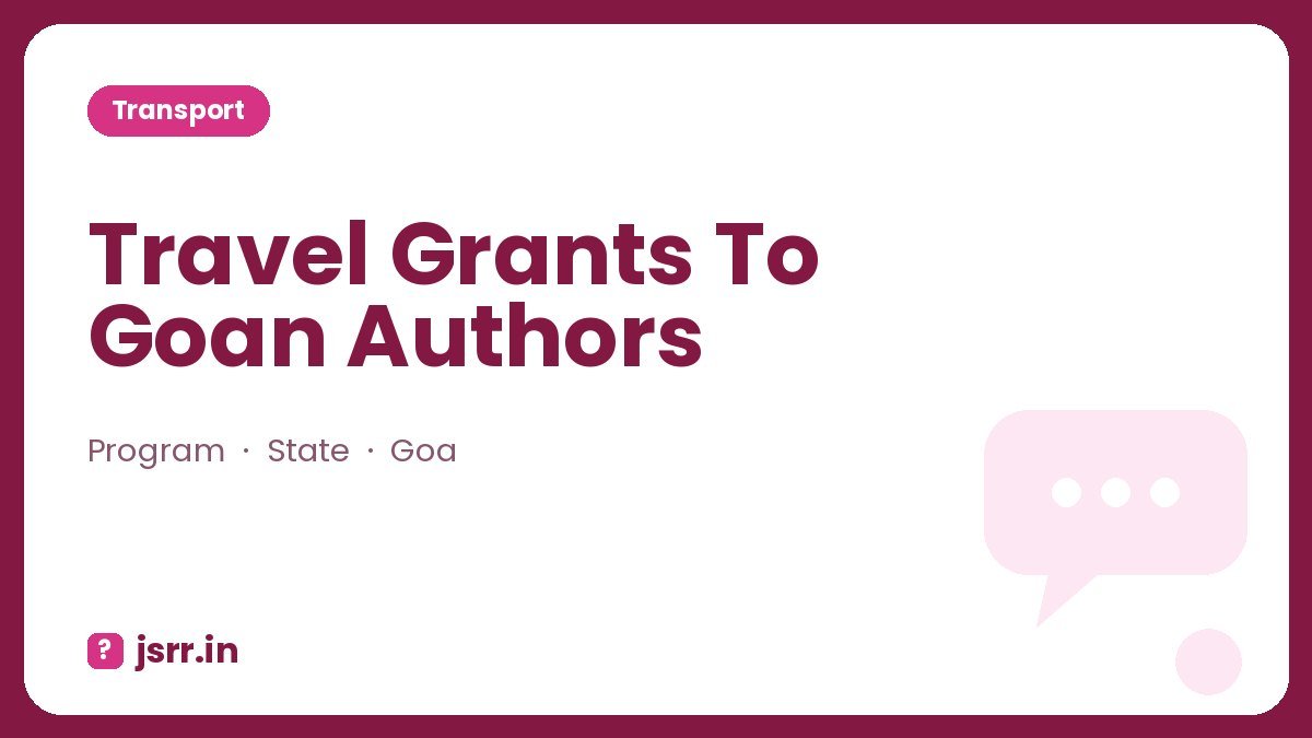 Travel Grants To Goan Authors